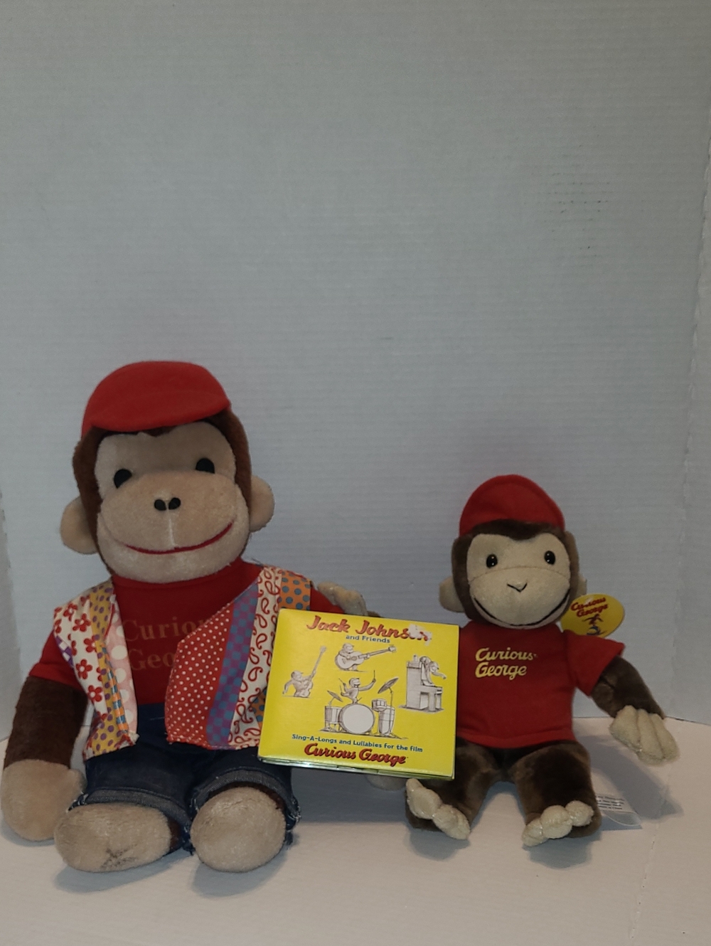 VINTAGE CURIOUS GEORGE Plush Monkey Toys & CD